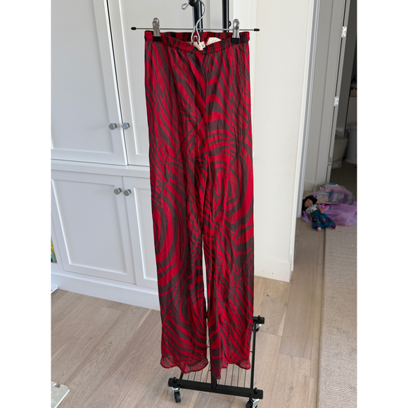 VRG GRL Pants - VRG GRL Red Zebra Print Pants